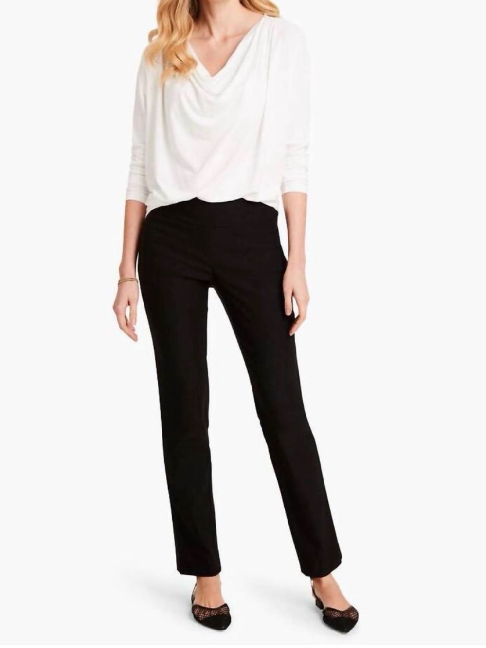 NWT - NIC+Zoe’s classic black Straight-Leg, pull on pants, size 16